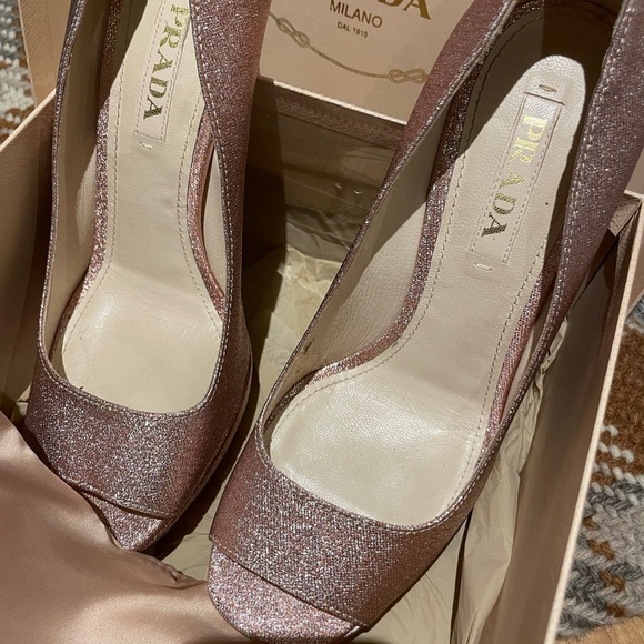 Prada Sz. 38 pink sparkle platform sandals - Picture 4 of 10